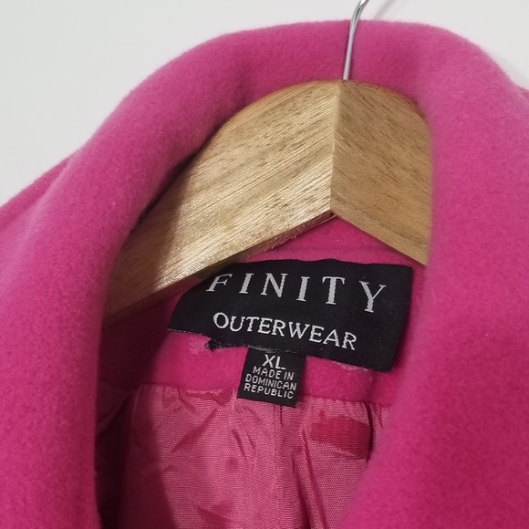 Finity | Bubblegum Pink Wool Classic Pea Coat XL - Picture 2 of 7